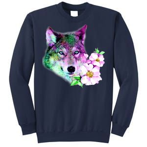 Flower Colorful Wilderness Wolf Sweatshirt