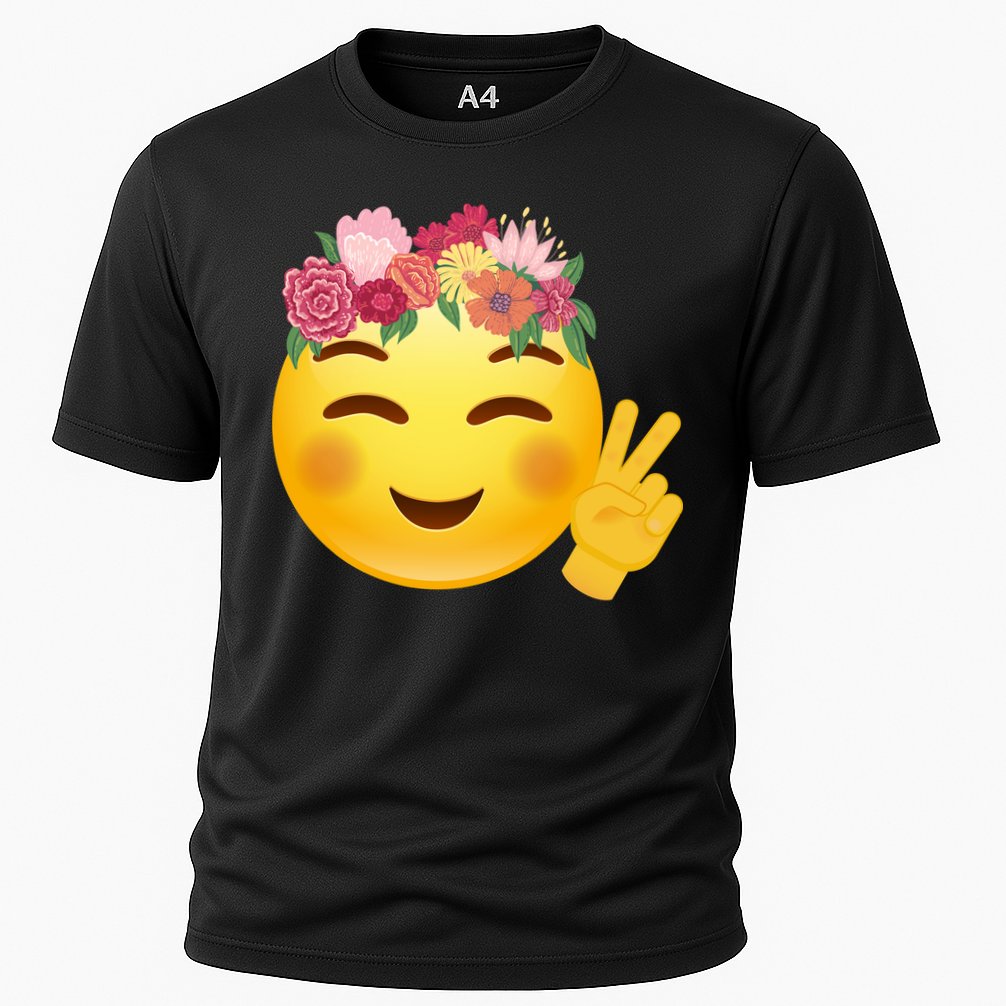 Flower Crown Emoji Cooling Performance Crew T-Shirt