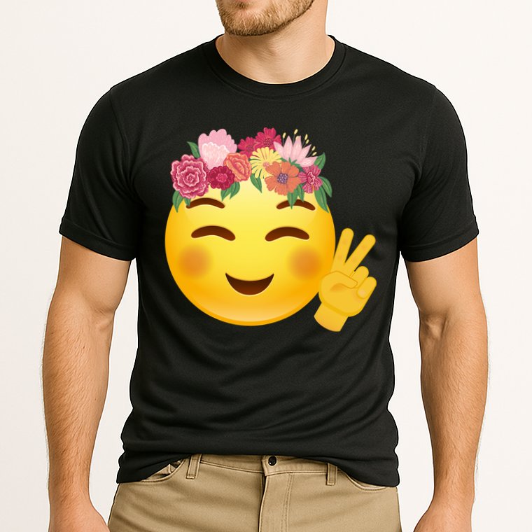Flower Crown Emoji Cooling Performance Crew T-Shirt