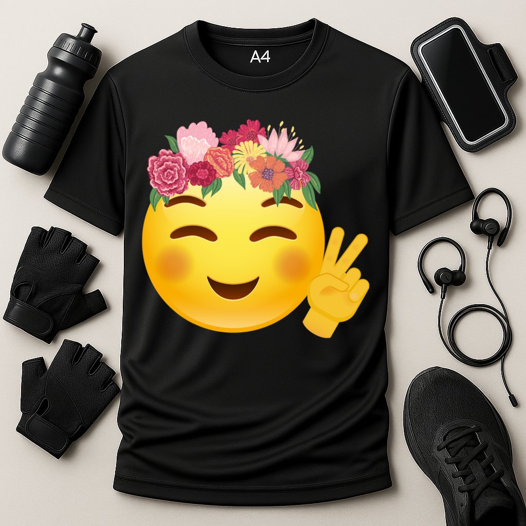 Flower Crown Emoji Cooling Performance Crew T-Shirt