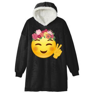 Flower Crown Emoji Hooded Wearable Blanket