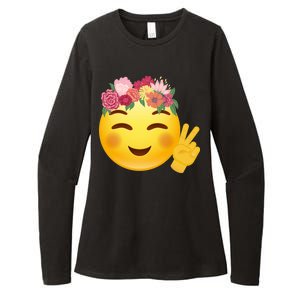 Flower Crown Emoji Womens CVC Long Sleeve Shirt