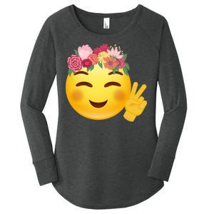 Flower Crown Emoji Women's Perfect Tri Tunic Long Sleeve Shirt