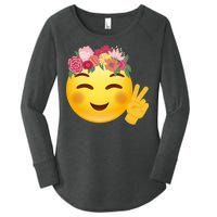 Flower Crown Emoji Women's Perfect Tri Tunic Long Sleeve Shirt