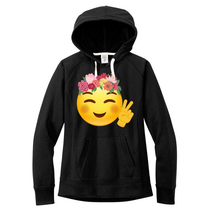 Flower Crown Emoji Women's Fleece Hoodie