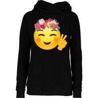 Flower Crown Emoji Womens Funnel Neck Pullover Hood