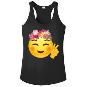 Flower Crown Emoji Ladies PosiCharge Competitor Racerback Tank