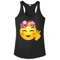 Flower Crown Emoji Ladies PosiCharge Competitor Racerback Tank