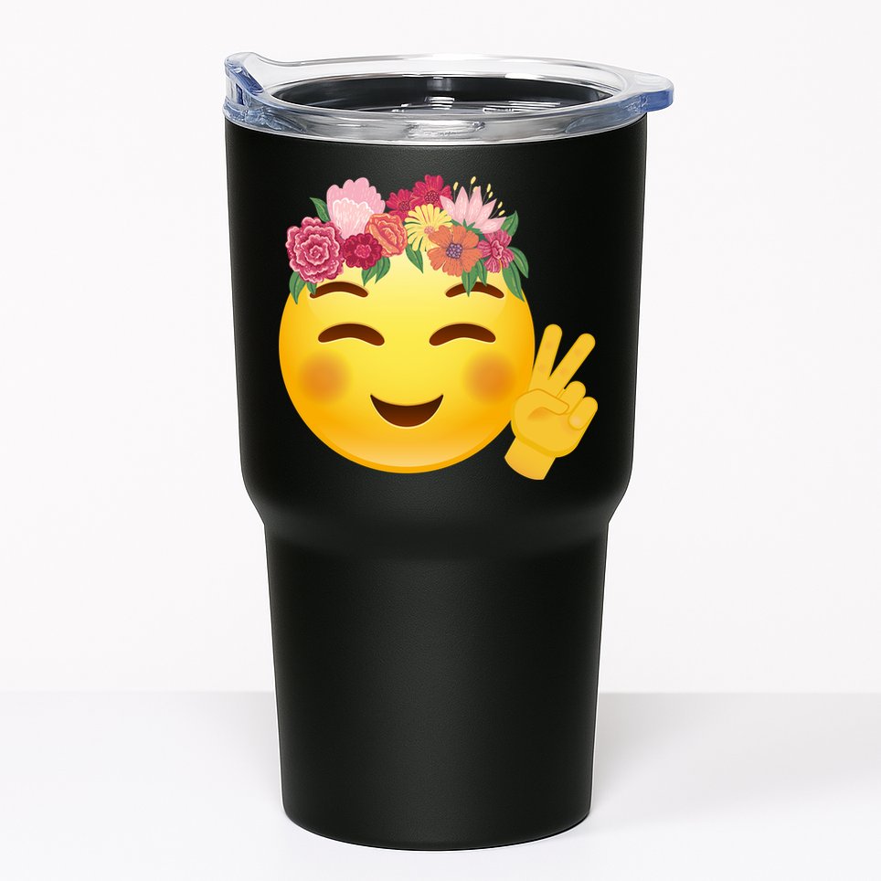 Flower Crown Emoji Tumbler