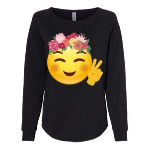 Flower Crown Emoji Womens California Wash Sweatshirt