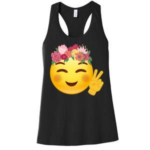 Flower Crown Emoji Women's Racerback Tank