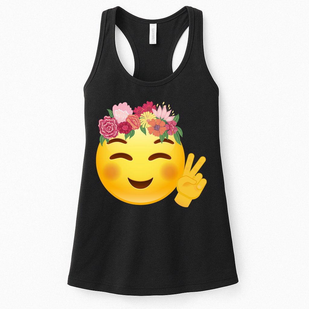 Flower Crown Emoji Womens Tank Top