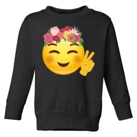 Flower Crown Emoji Toddler Sweatshirt