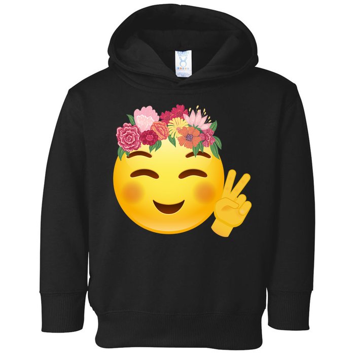 Flower Crown Emoji Toddler Hoodie