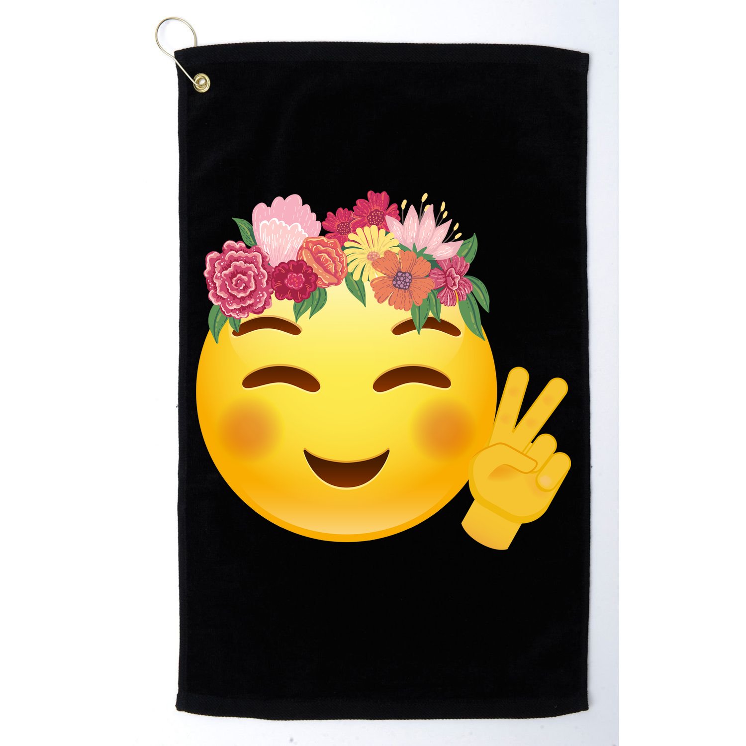 Flower Crown Emoji Golf Towel