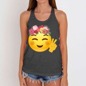 Flower Crown Emoji Women's Knotted Racerback Tank