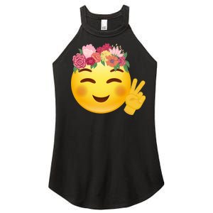 Flower Crown Emoji Women's Perfect Tri Rocker Tank