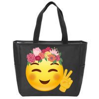 Flower Crown Emoji Zip Tote Bag