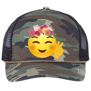 Flower Crown Emoji Retro Rope Trucker Hat Cap