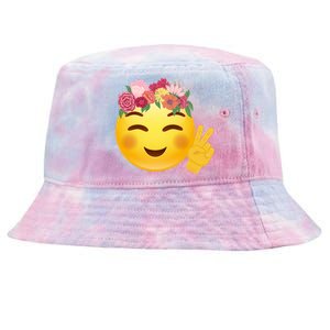 Flower Crown Emoji Tie-Dyed Bucket Hat