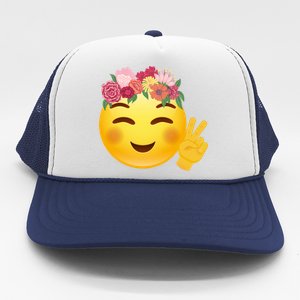 Flower Crown Emoji Trucker Hat