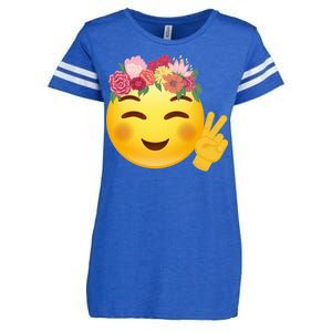 Flower Crown Emoji Enza Ladies Jersey Football T-Shirt