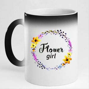 Flower Girl 11oz Black Color Changing Mug