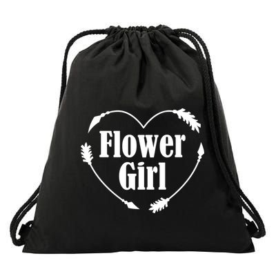 Flower Girl Heart Drawstring Bag