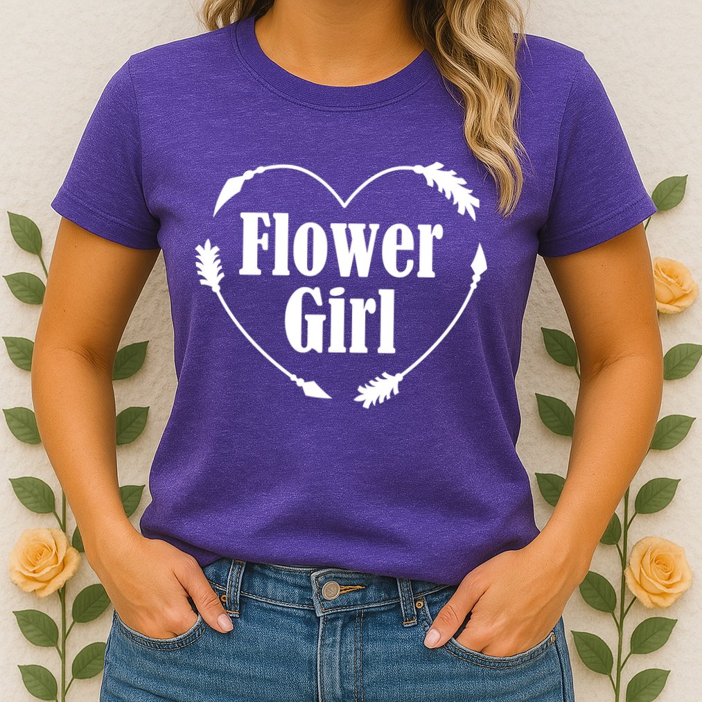 Flower Girl Heart Womens T-Shirt
