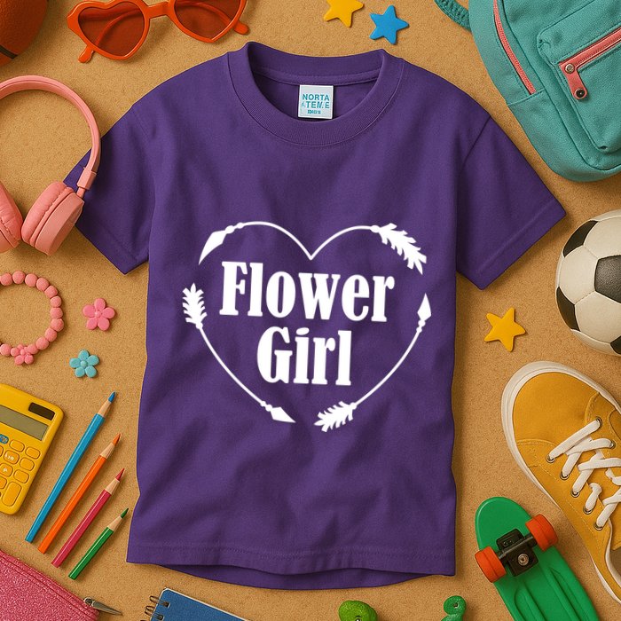 Flower Girl Heart Kids T-Shirt