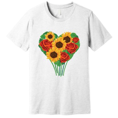 Flower Heart Bouquet Premium T-Shirt
