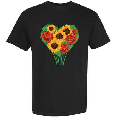 Flower Heart Bouquet Garment-Dyed Heavyweight T-Shirt