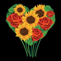 Flower Heart Bouquet Cooling Performance Crew T-Shirt