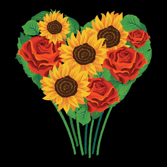Flower Heart Bouquet Cooling Performance Crew T-Shirt