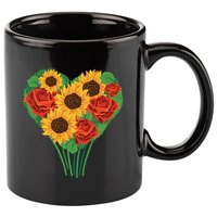Flower Heart Bouquet 11oz C Handle Ceramic Mug