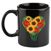 Flower Heart Bouquet 11oz C Handle Ceramic Mug