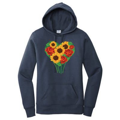 Flower Heart Bouquet Women's Pullover Hoodie