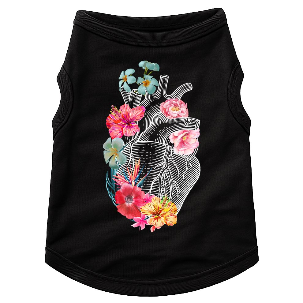 Flower Heart Floral Doggie Tank