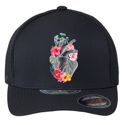 Flower Heart Floral Flexfit Unipanel Trucker Cap