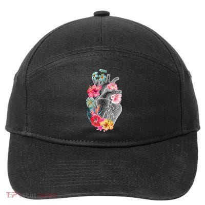 Flower Heart Floral 7-Panel Snapback Hat