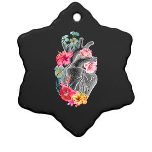 Flower Heart Floral Ceramic Star Ornament