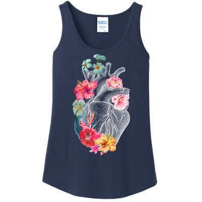 Flower Heart Floral Ladies Essential Tank