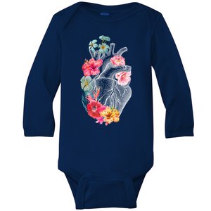 Flower Heart Floral Baby Long Sleeve Bodysuit