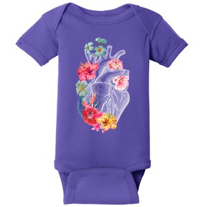 Flower Heart Floral Baby Bodysuit