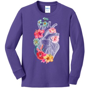 Flower Heart Floral Kids Long Sleeve Shirt