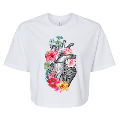 Flower Heart Floral Bella+Canvas Jersey Crop Tee