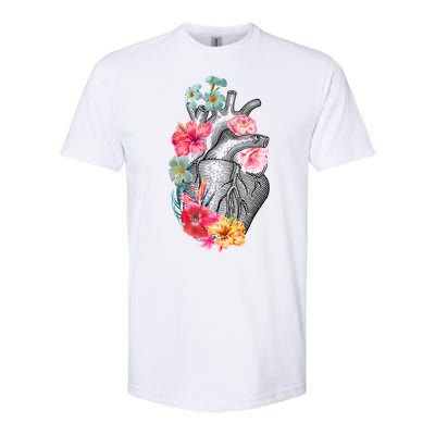 Flower Heart Floral Softstyle® CVC T-Shirt