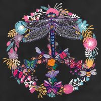 Flower Peace Bugs 7 Panel Mesh Trucker Snapback Hat