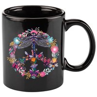 Flower Peace Bugs 11oz C Handle Ceramic Mug