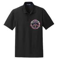 Flower Peace Bugs Dry Zone Grid Polo